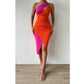 SHEIN Shein Womens Dress XS / Multi-Color SHEIN - Color block midi dress