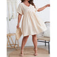 SHEIN Shein Womens Dress XXXL / Beige SHEIN - Folded Sleeves Short Dress