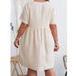 SHEIN Shein Womens Dress XXXL / Beige SHEIN - Folded Sleeves Short Dress