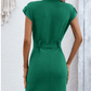 SHEIN Shein Womens Dress M / Green SHEIN - Front Side Pockets with Buttons Dress