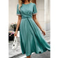 SHEIN Shein Womens Dress S / Green SHEIN - Front Tie Midi Dress