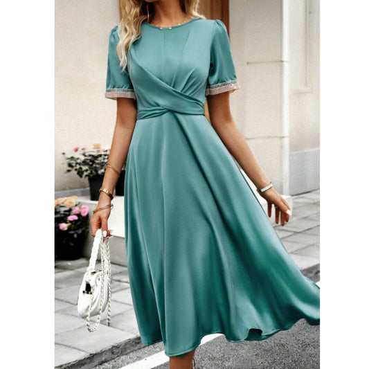 SHEIN Shein Womens Dress S / Green SHEIN - Front Tie Midi Dress