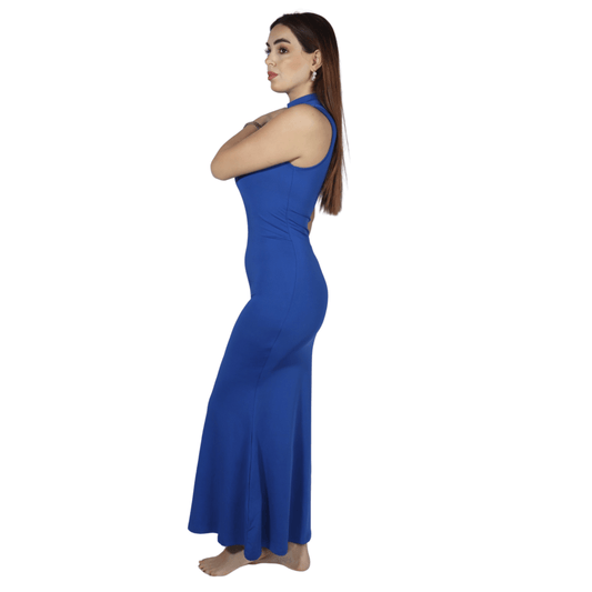 SHEIN Shein Womens Dress S / Blue SHEIN - High Neck Solid Casual Dress