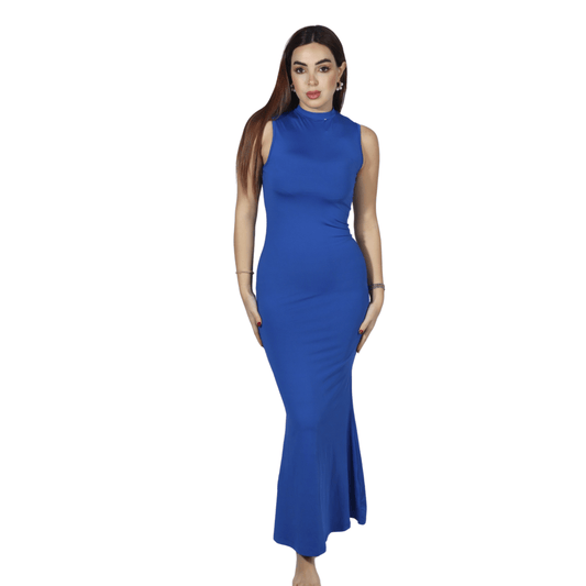 SHEIN Shein Womens Dress S / Blue SHEIN - High Neck Solid Casual Dress