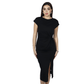 SHEIN Shein Womens Dress M / Black SHEIN - Knotted Short Sleeve Dress