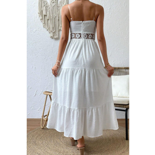 SHEIN Shein Womens Dress S / White SHEIN -  Lace Ruffle Bustier long Dress