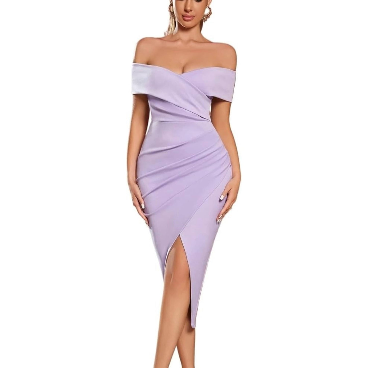 SHEIN Shein Womens Dress M / Purple SHEIN - Long Dress Off Shoulder Backless Party Dress