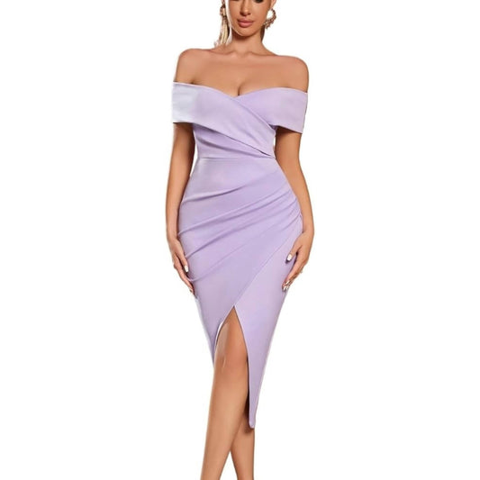 SHEIN Shein Womens Dress M / Purple SHEIN - Long Dress Off Shoulder Backless Party Dress