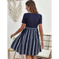 SHEIN Shein Womens Dress L / Navy SHEIN - Maternity Striped Belted Dress