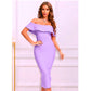 SHEIN Shein Womens Dress S / Purple SHEIN - Off shoulder bandage midi dress