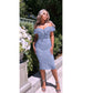 SHEIN Shein Womens Dress L / Blue SHEIN - Off Shoulder Lace midi dress