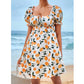 SHEIN Shein Womens Dress XXL / Multi-Color SHEIN - Orange pattern midi dress