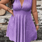 SHEIN Shein Womens Dress XL / Purple SHEIN - Plunge Neck Tie Back Dress
