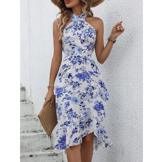SHEIN Shein Womens Dress S / Multi-Color SHEIN - Printed Flower Mid Dress