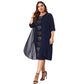 SHEIN Shein Womens Dress XL / Navy SHEIN - Puff Short Sleeves Short Dress