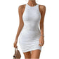 SHEIN Shein Womens Dress S / White SHEIN - Round Neck Textured  Mini Tank Dress