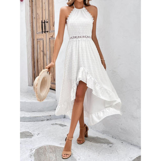 SHEIN Shein Womens Dress M / White SHEIN - Ruffle Lace  Design MID Dress