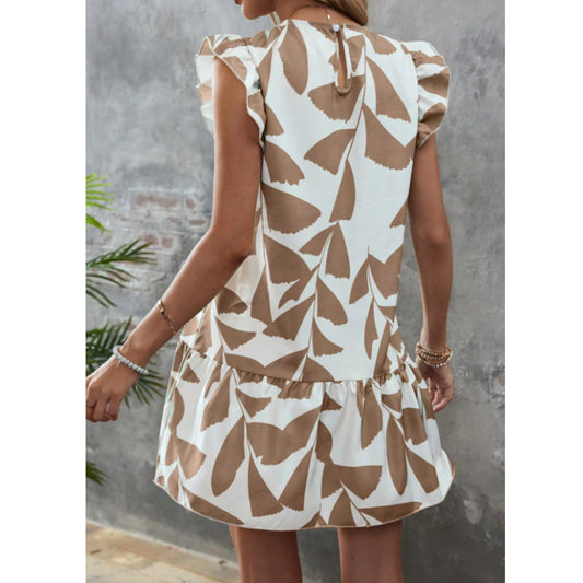 SHEIN Shein Womens Dress XL / Multi-Color SHEIN - Ruffle Printed Short Dress