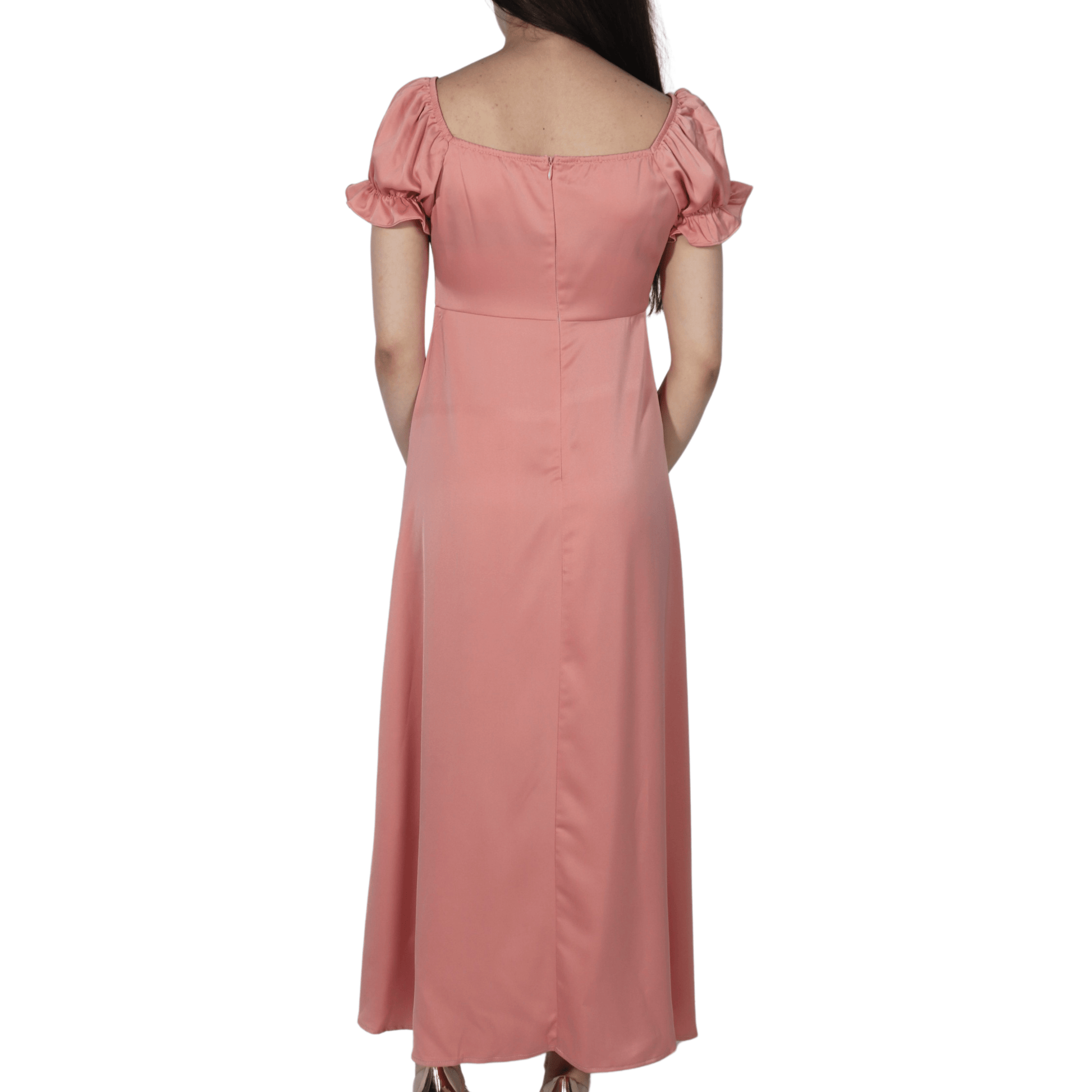 SHEIN Shein Womens Dress S / Coral SHEIN - Satin Midi Soft  Dress