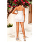 SHEIN Shein Womens Dress M / White SHEIN - Sequin V neck dress