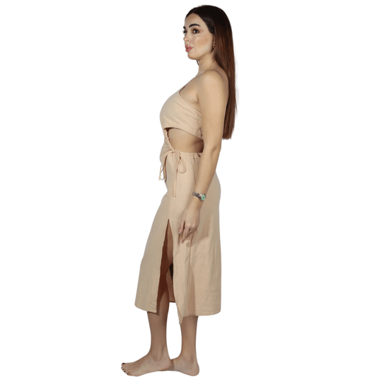 SHEIN Shein Womens Dress S / Beige SHEIN - Sexy Mid Dress