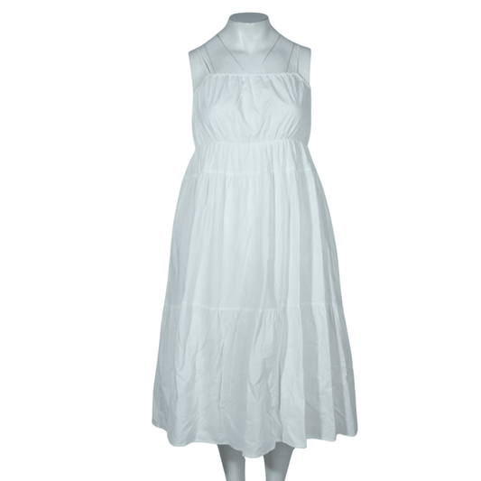SHEIN Shein Womens Dress XL / White SHEIN - Solid cotton tier dress