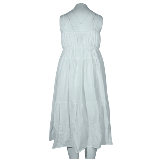 SHEIN Shein Womens Dress XL / White SHEIN - Solid cotton tier dress