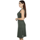 SHEIN Shein Womens Dress S / Dark green SHEIN - Solid crew neck side split midi dress