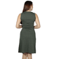 SHEIN Shein Womens Dress S / Dark green SHEIN - Solid crew neck side split midi dress