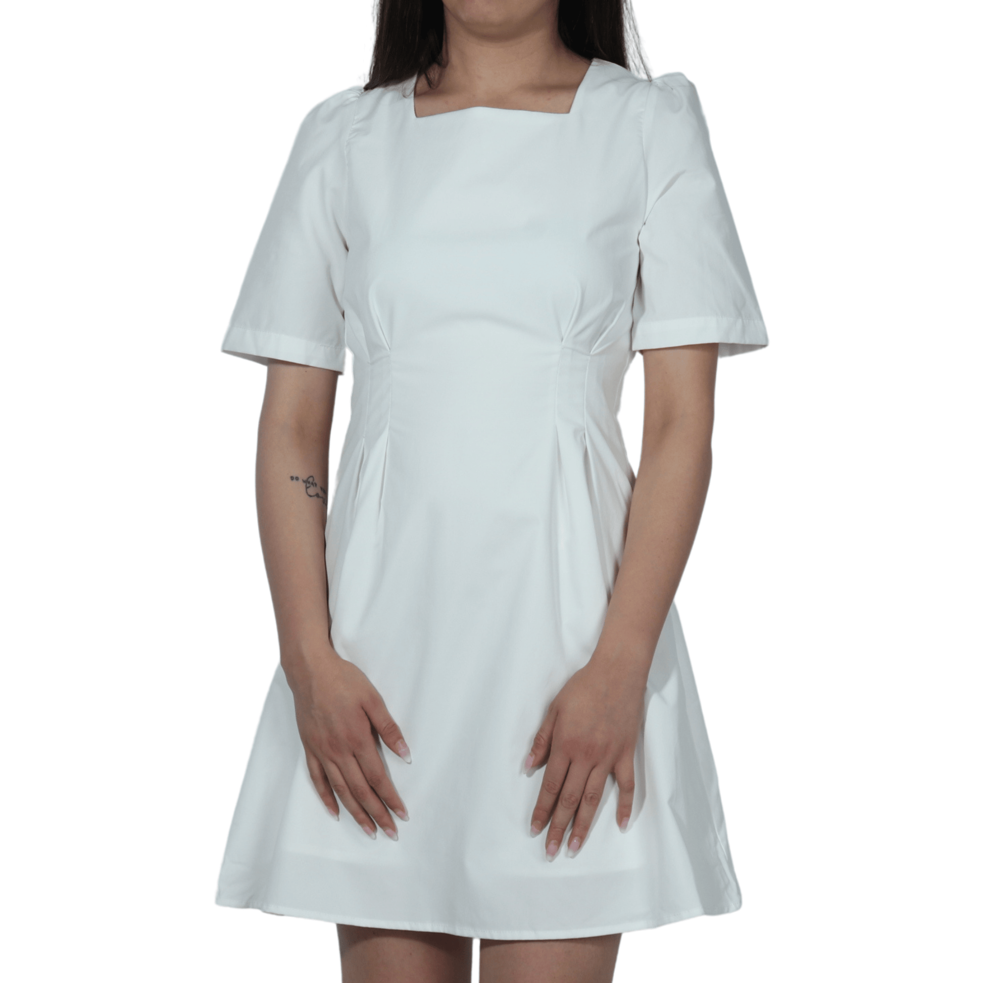 SHEIN Shein Womens Dress S / White SHEIN - Square Neck Short Dress