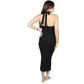 SHEIN Shein Womens Dress M / Black SHEIN - Texture Open Back Mid Dress