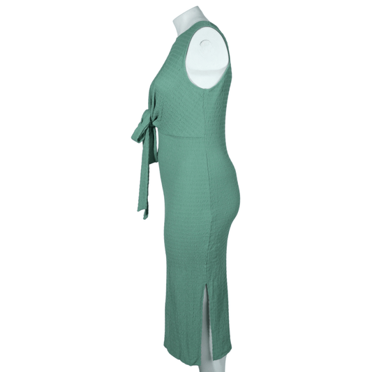 SHEIN Shein Womens Dress XL / Green SHEIN - Textured ties in front long dress