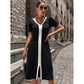 SHEIN Shein Womens Dress M / Multi-Color SHEIN - V Neck Textured Mid Dress