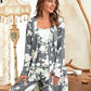 SHEIN Shein Womens Pajama M / Multi-Color SHEIN -  3 pcs Sleepwear Leaf Print Cami and Pants Pajama Set with Robe