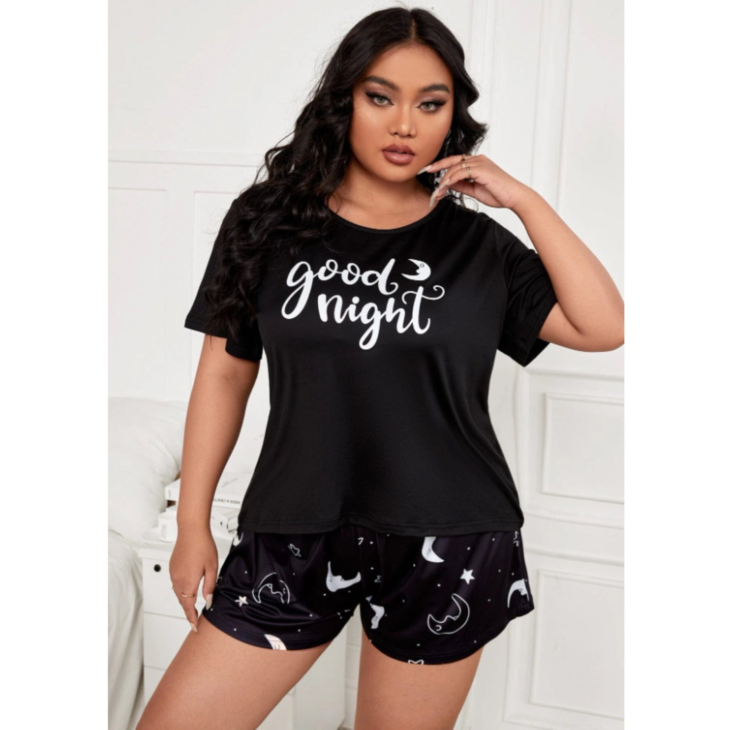 SHEIN Shein Womens Pajama XXXXXXL / Black SHEIN - Good night Pajama set