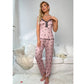 SHEIN Shein Womens Pajama S / Multi-Color / 26 SHEIN - Heart Print Contrast Lace Bow Front Cami Pajama Set