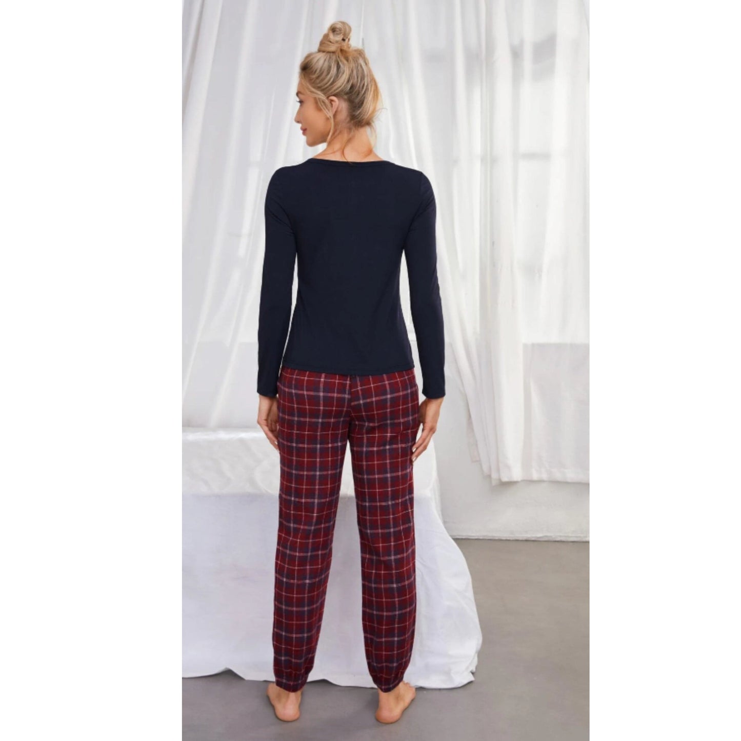 SHEIN Shein Womens Pajama S / Multi-Color SHEIN - Plaid pajama set