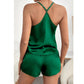 SHEIN Shein Womens Pajama L / Green SHEIN - Satin Cami Top & Shorts Pajama Set