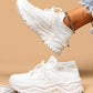 SHEIN Shein Womens Shoes 38 / White Casual Breathable Minimalist Lace-up Front Chunky Sneakers