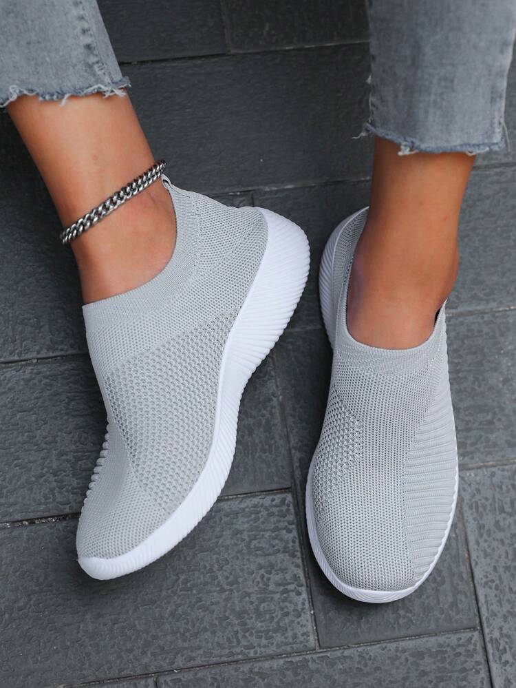 SHEIN Shein Womens Shoes 39 / Grey Casual Lightweight Breathable Slip-On Sneakers