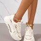 SHEIN Shein Womens Shoes 40 / White Graphic Lace-up Front Chunky Sneakers