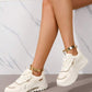 SHEIN Shein Womens Shoes 40 / White Graphic Lace-up Front Chunky Sneakers