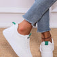 SHEIN Shein Womens Shoes 39 / White Patch Decor Lace-up Sneakers
