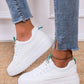SHEIN Shein Womens Shoes 39 / White Patch Decor Lace-up Sneakers