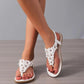 SHEIN Shein Womens Shoes 36 / White SHEIN - Beach Holiday B Flower Décor Flat Thong Sandals