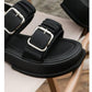 SHEIN Shein Womens Shoes 39 / Black SHEIN - Buckle Decor Open Back Thick Sole Sandals