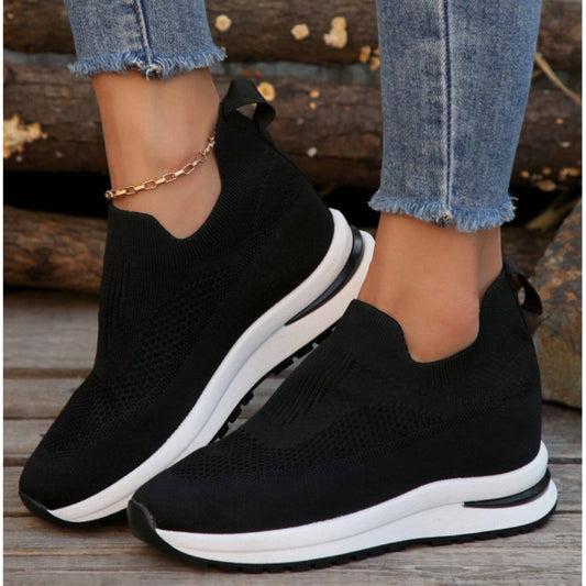 SHEIN Shein Womens Shoes 40 / Black SHEIN -  Casual Sneakers Height Increasing Mesh Design