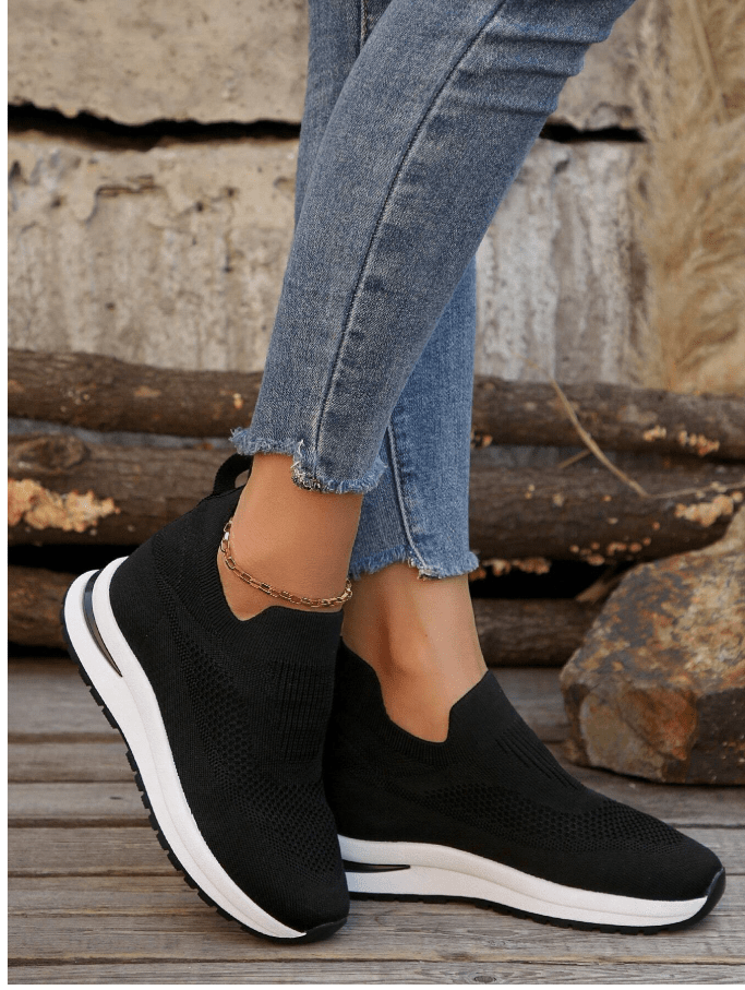 SHEIN Shein Womens Shoes 40 / Black SHEIN -  Casual Sneakers Height Increasing Mesh Design