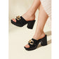 SHEIN Shein Womens Shoes 38 / Black SHEIN - Chain decoration Sandals