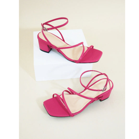 SHEIN Shein Womens Shoes 36 / Fuchsia SHEIN - Chunky Heel Ankle Strap Sandals